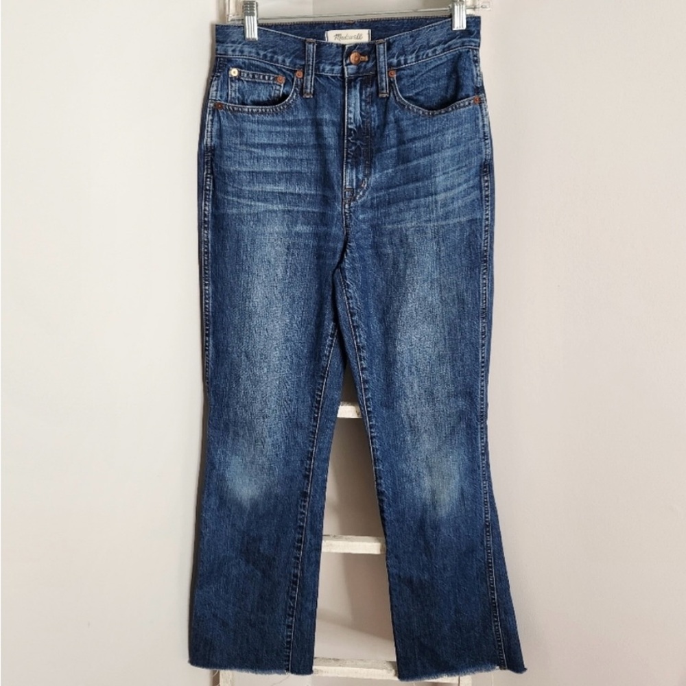 Madewell size 26 Rigid demi-boot crop Macgill wash denim jeans